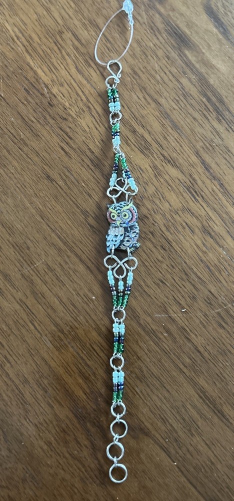Handmade Beaded Bracelet With owl Charm