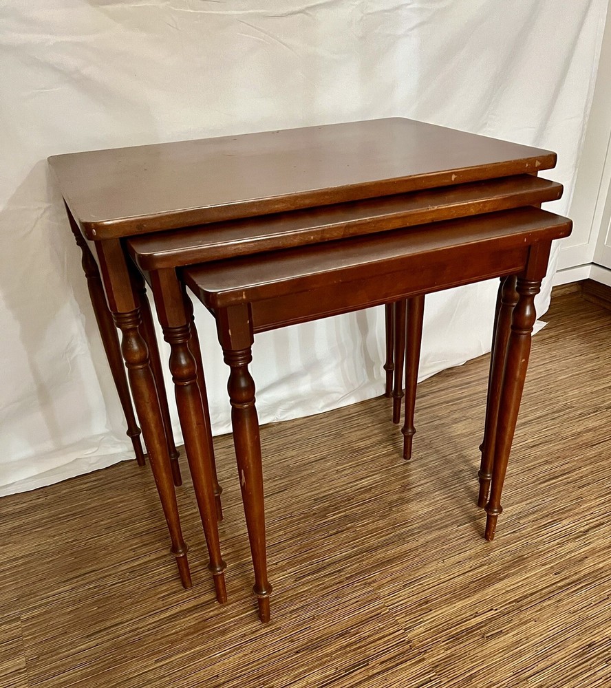Vintage Mid Century Baumritter -  Set of 3 - Solid Maple Nesting Tables 1960
