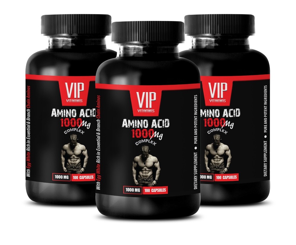 amino acids bcaa - AMINO ACID 1000mg - decrease muscle soreness 3 Bottles