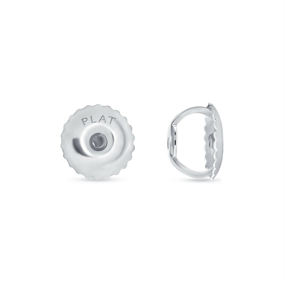 950 Platinum Stud Earring Finding Mounting Setting Round 3-Prong Martini Screw