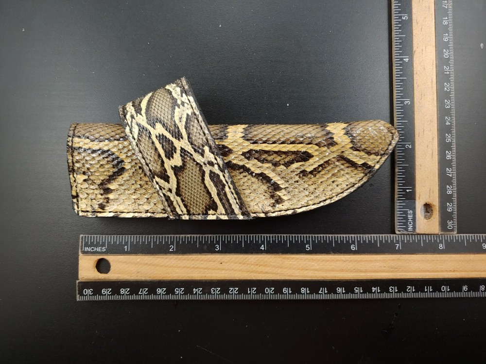 ESEE 3 RC 3 CROSS DRAW Hunting SHEATH BURMESE PYTHON snake skin HANDMADE SHEATH