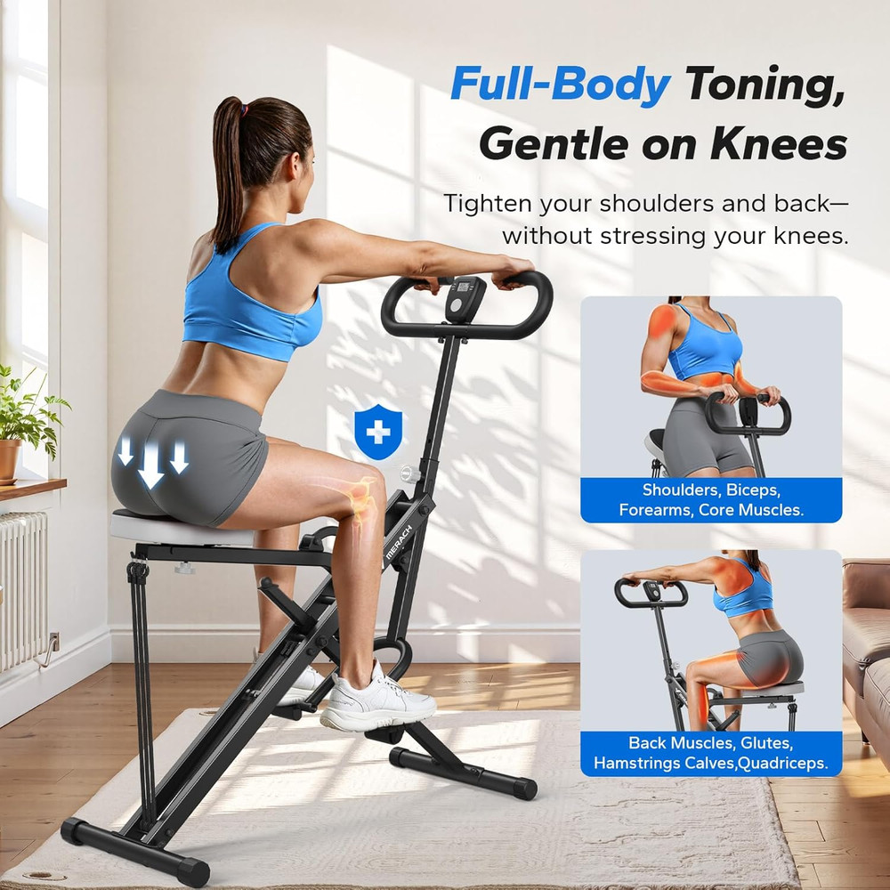 Squat Machine, R07 2 in 1 Squat Rowing Machine, Easy Setup & Foldable Exercise
