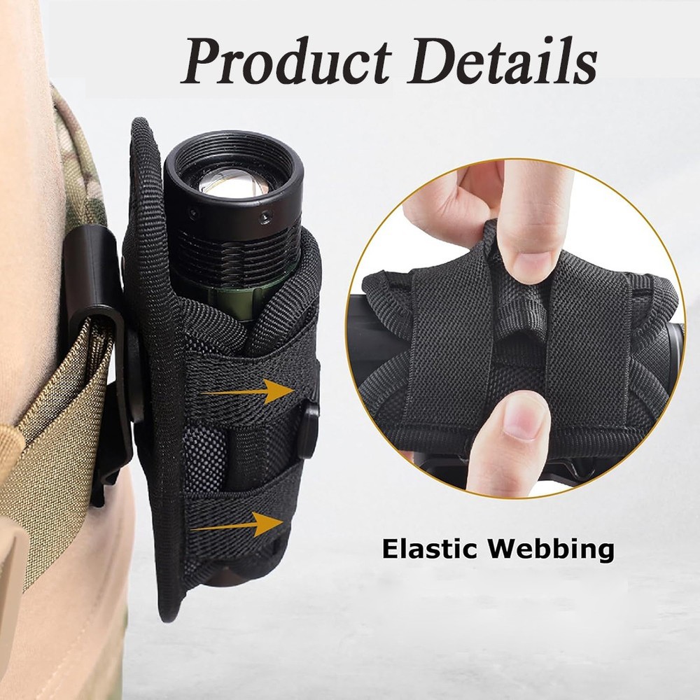 2PACK Holder Universal 360 Degree Rotation Versatile Tactical Flashlight Holder