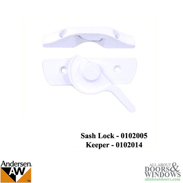 Andersen Sash Lock Keeper for 400 Series Woodwright Double Hung Window - White