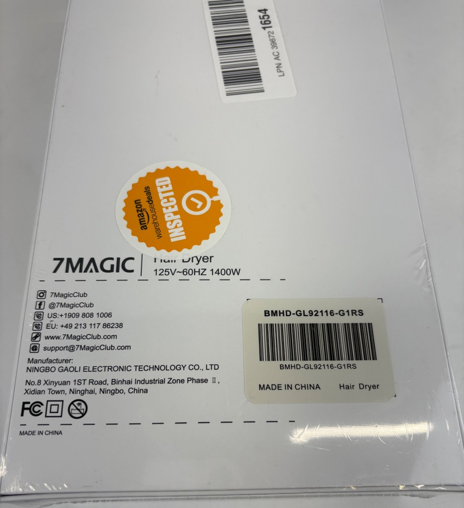 7 Magic High Speed Hair Dryer Open Box