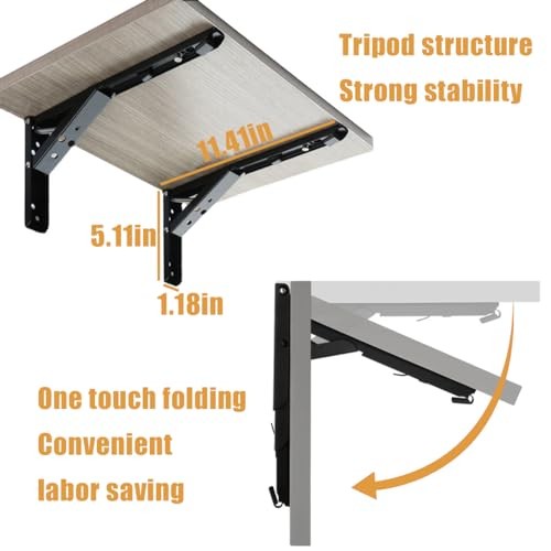 Wall Table Fold Down Hinge,90 Degree Self-Locking Folding Hinge,Save Space
