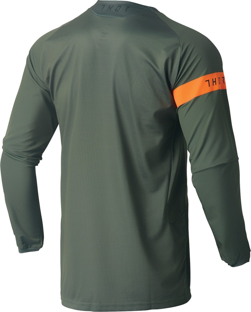 Thor Range Mens MX Offroad Jersey Army/Orange