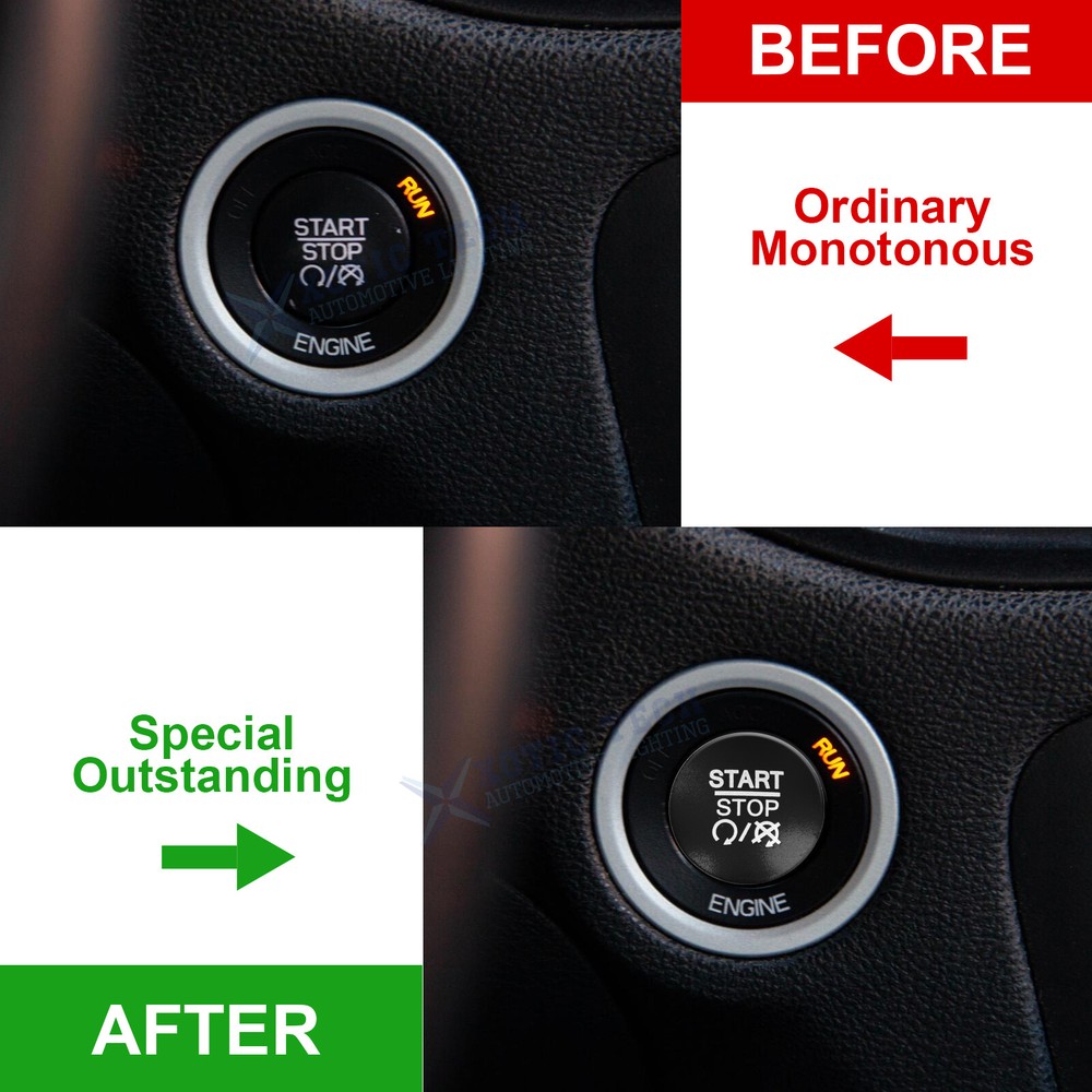 Black Ignition Engine Start Stop Push Button Cover For Dodge Charger Durango Ram