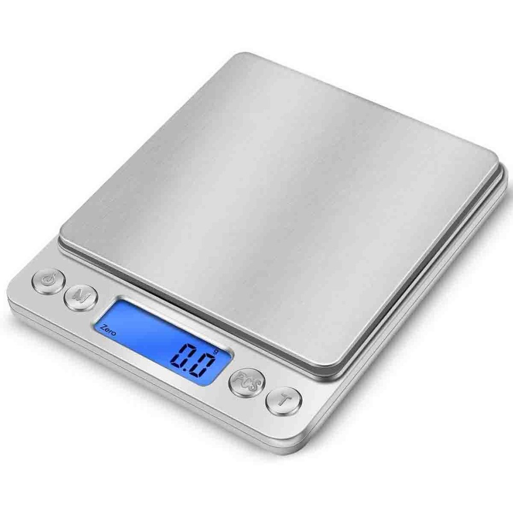 Digital Mini Scale, 2000g 0.1g Pocket Scale, Electronic Smart Scale, Silver