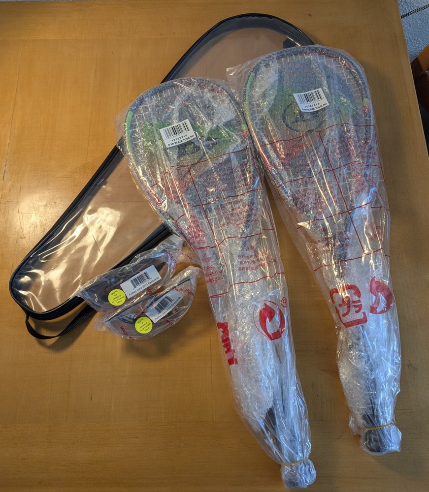 Dunlop Squash Set with 2 Blaze Tour Rackets and Python Intro 2000 Eyeguards