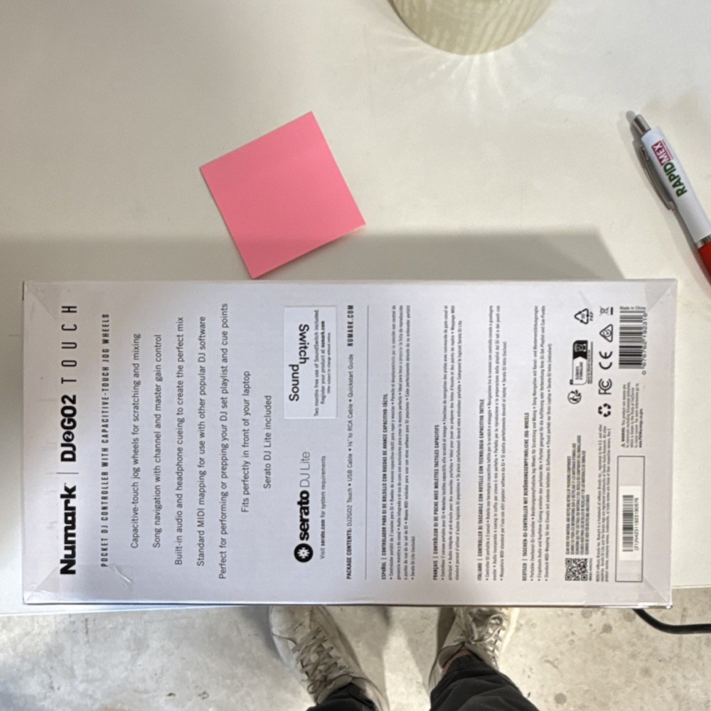 Numark DJ2GO2 Touch 2-Deck DJ Controller Portable Touch Jog Wheels Serato