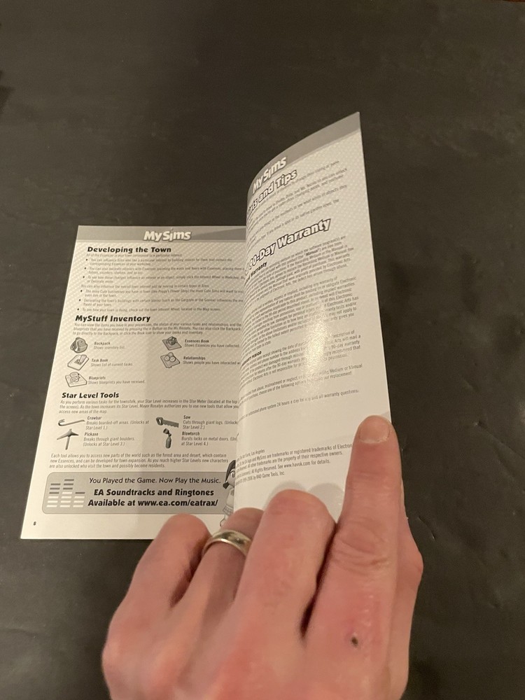 my sims wii Manual only