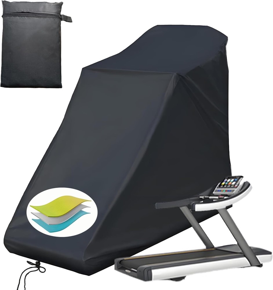 Treadmill Cover, Running Machine Oxford Cloth Waterproof Unfold, Black