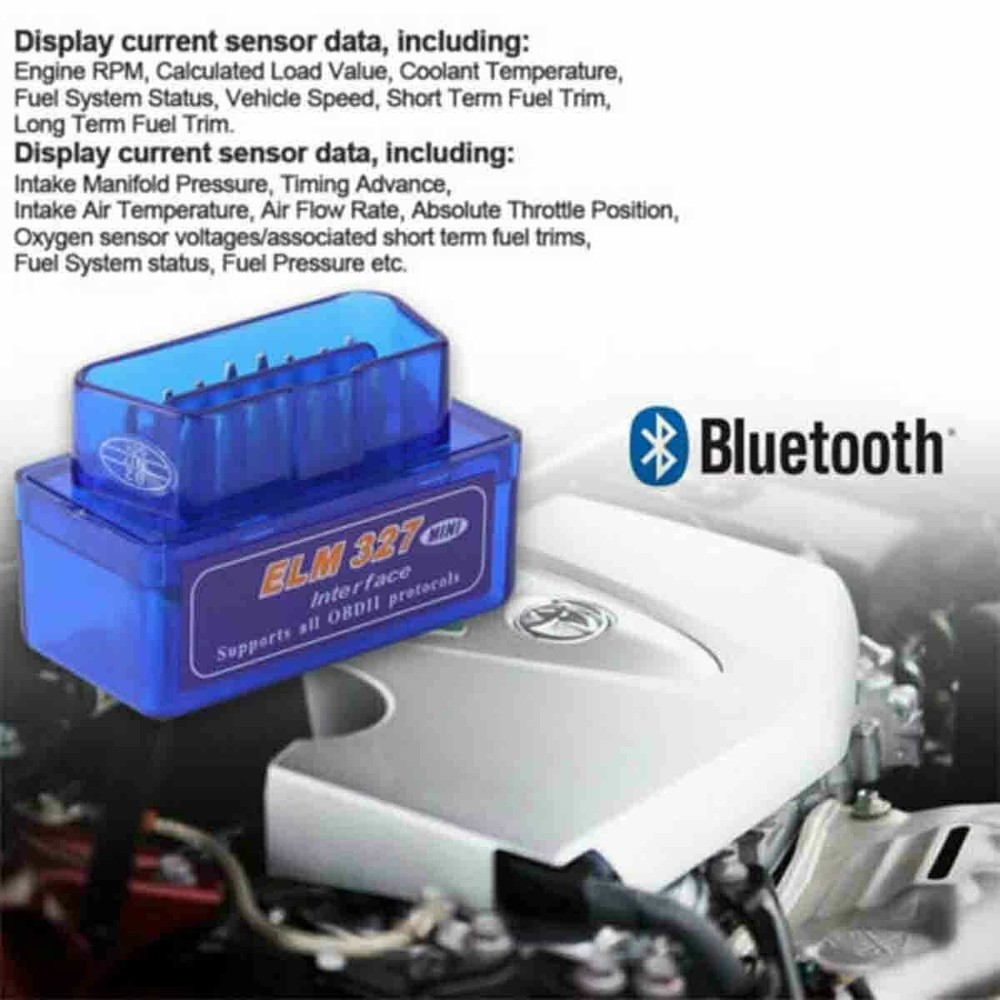 ELM327 Bluetooth OBD2 Car Detection Scanner Code Reader Tool For IOS Android