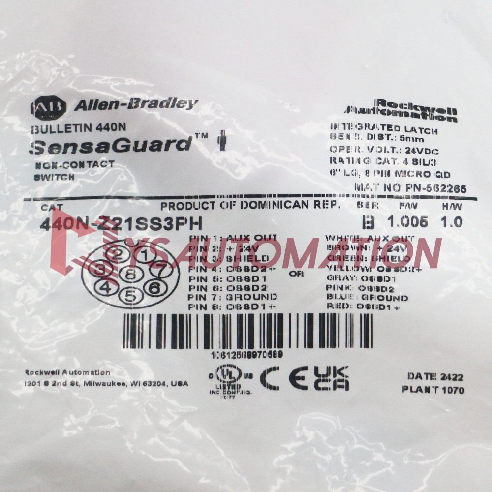 Factory Sealed Allen Bradley 440N-Z21SS3PH Guardmaster 440N Non Contact Switch