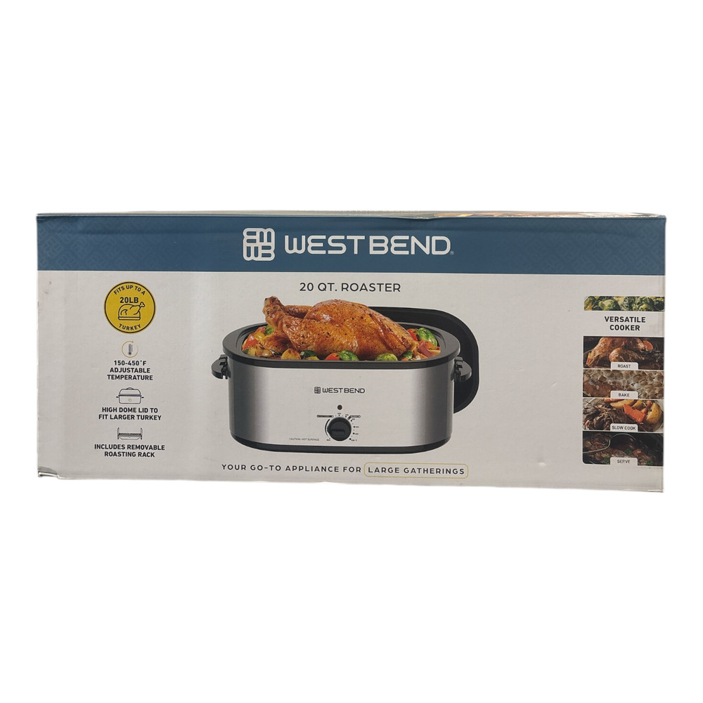 West Bend 20 Quart Roaster with Removable Rack & High Dome Lid