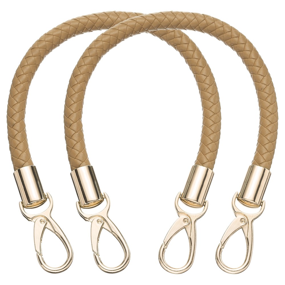 2 Pcs Leather Purse Strap, Braided Purse Replacement, Beige