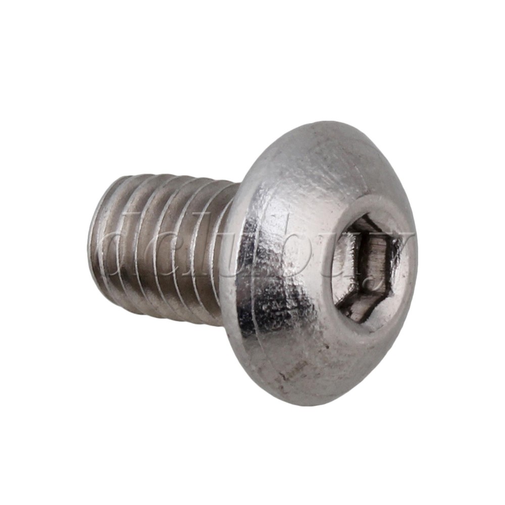 50pcs Silvery Metric Thread M5x8mm Button Head Hex Socket Cap Screws Bolts