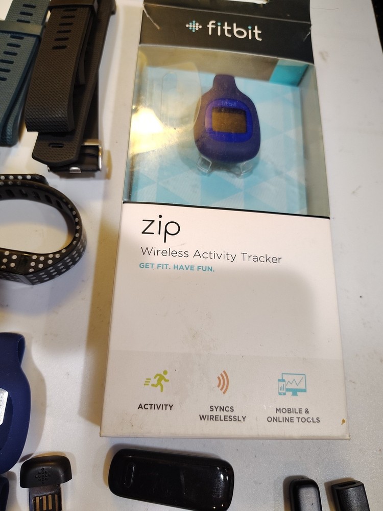 Fitbit Lot Of 5 Zip Wireless Activity Steps Calorie Activity Tracker Cords Bands