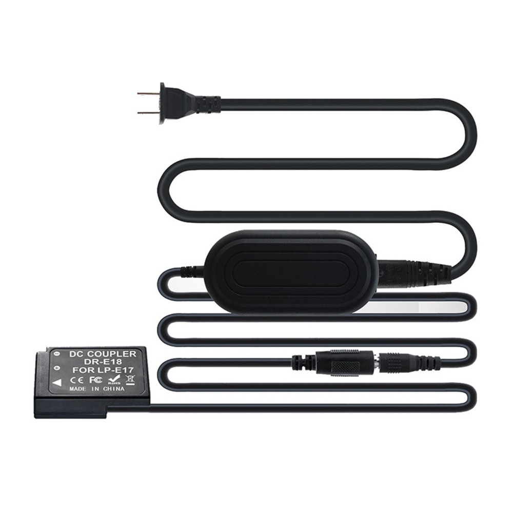 AC Power Supply Adapter for LP-E17 Dummy Battery DR-E18 Coupler For Canon 250D