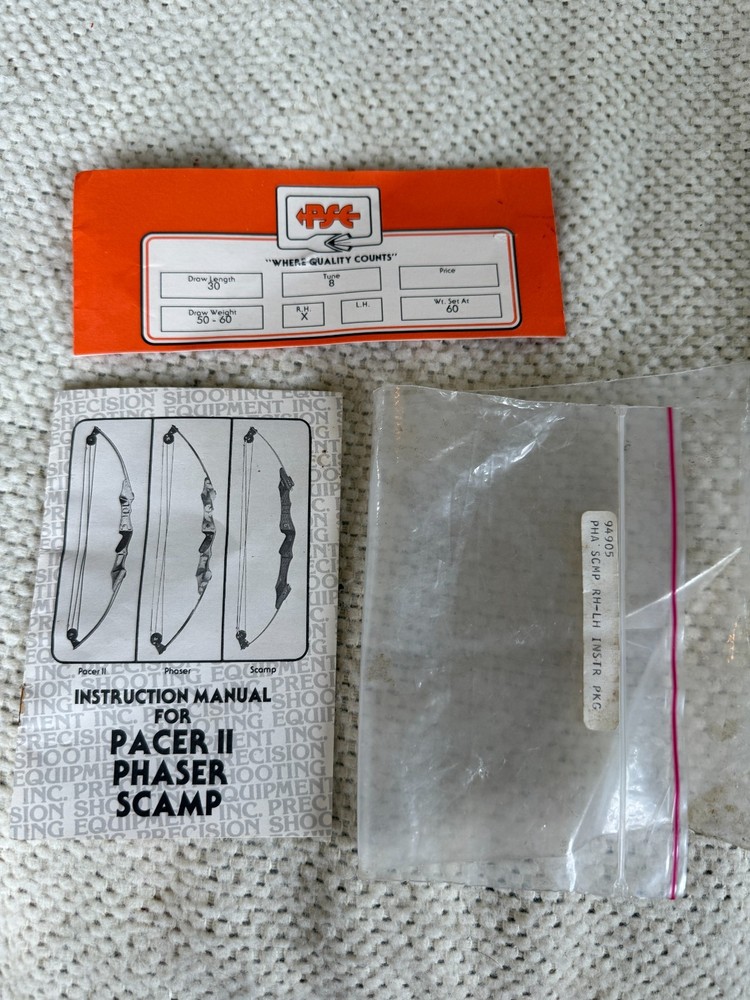 PSE Pacer II, Phaser, Scamp Instruction Manual