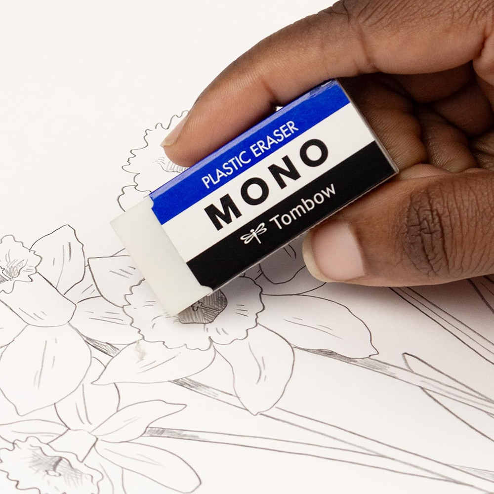 57324 MONO Eraser, White, Medium, 3-Pack. Cleanly Removes Marks without Damaging