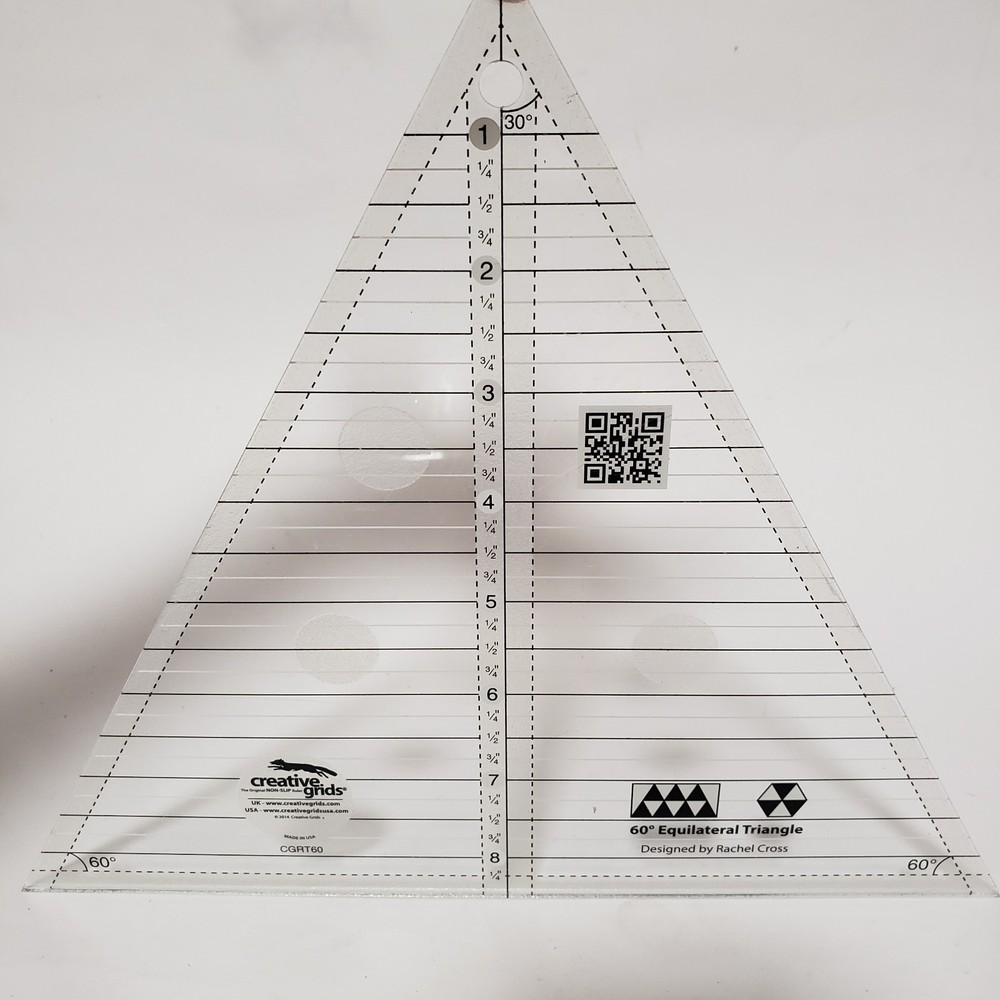 Creative Grids 60 Degree Finished Size Up 8.5" Triangle Sewing Ruler CGRT60