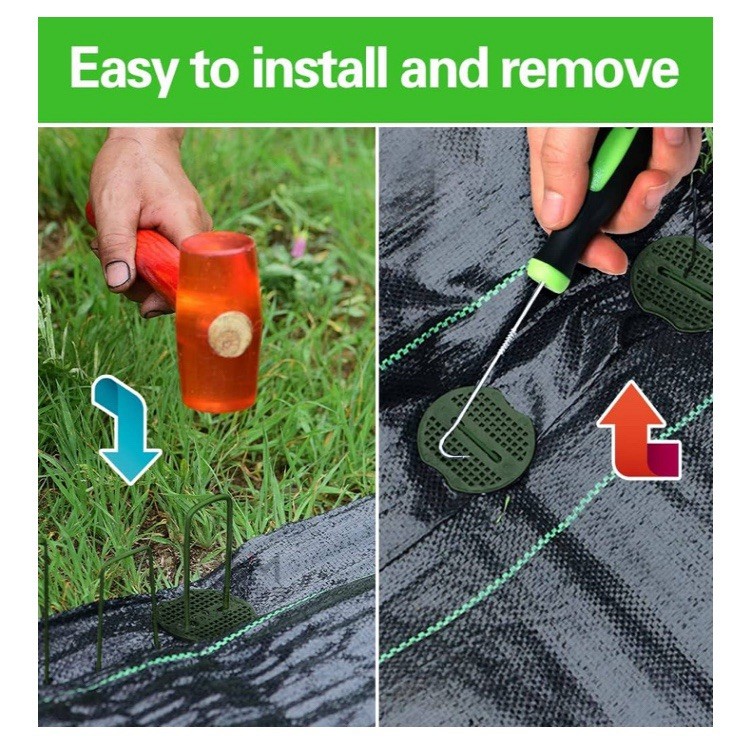 Artificial Turf Stakes Staples 50pcs plus Buffer Weed Stop Washers for Grass New