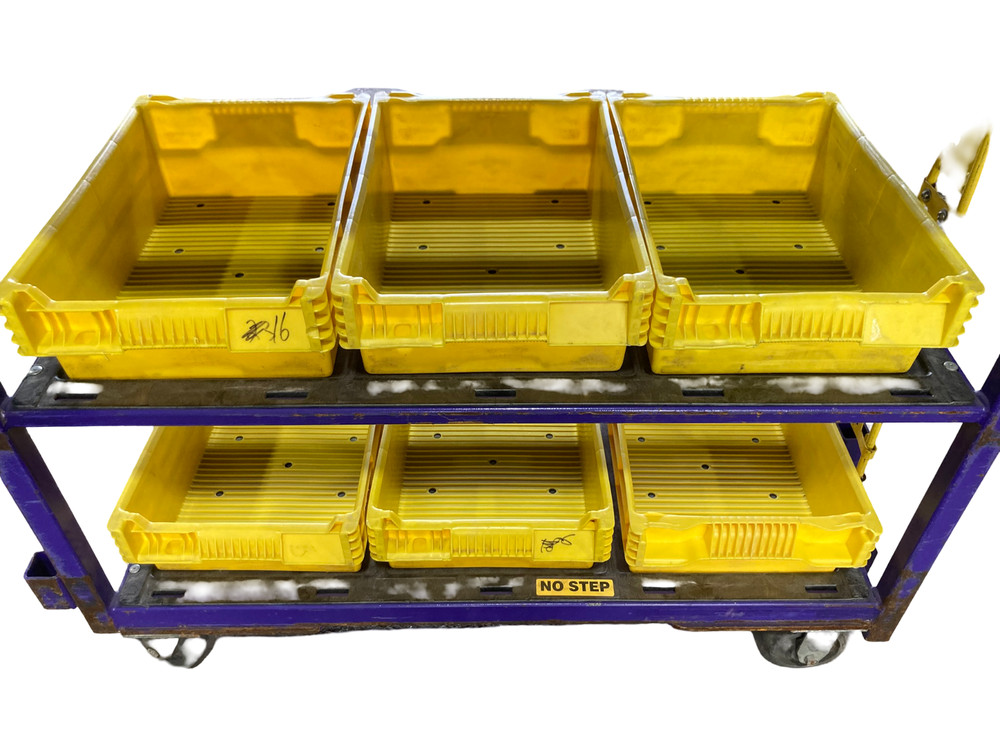 Industrial Steel Rolling Shelf order picker Cart Totes & Release System