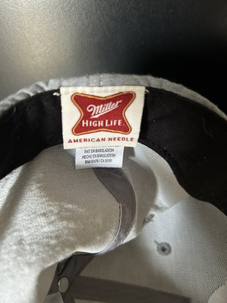 Miller High Life Beer Brand Patch Adjustable Hat Grey