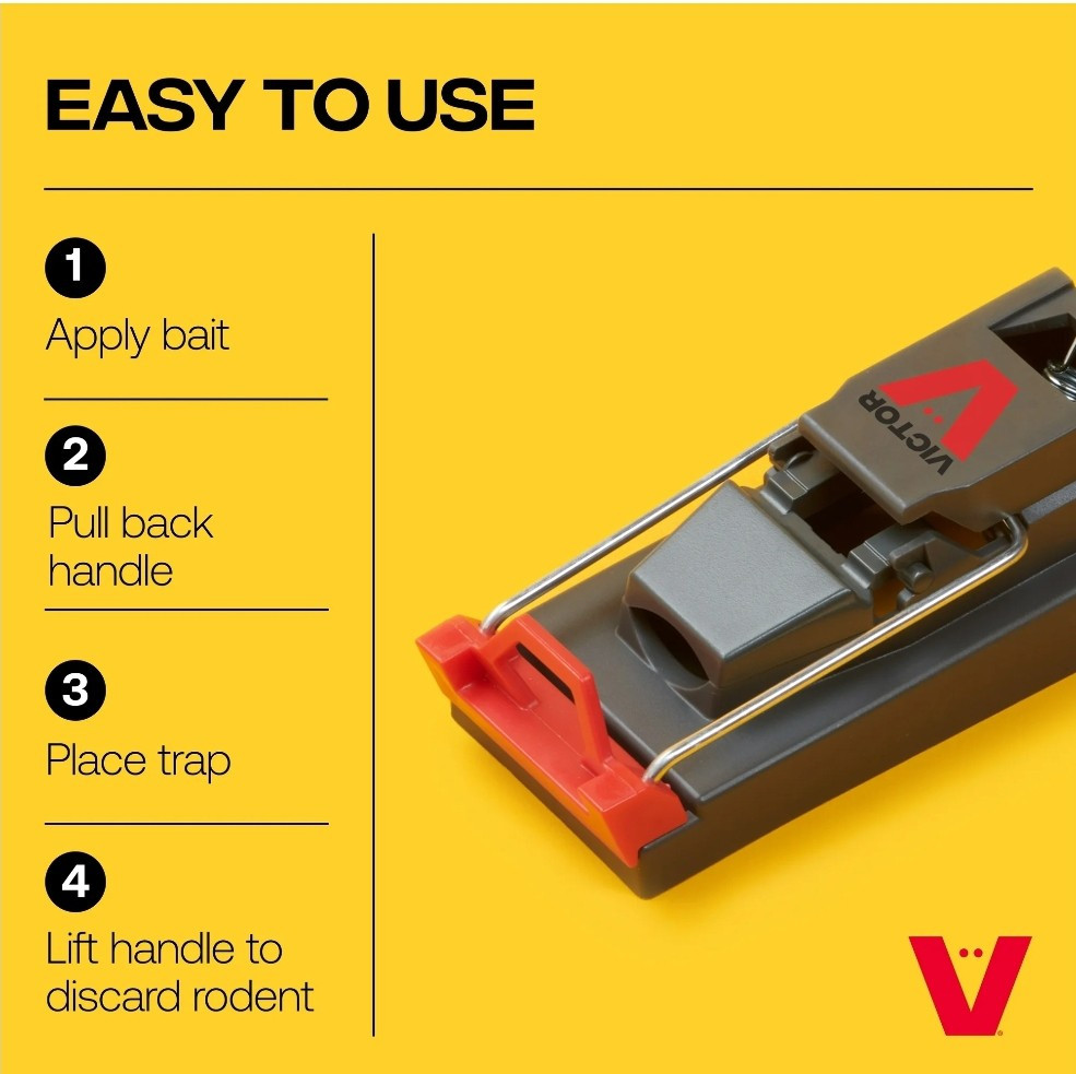 [2X] Victor 2-Pack Quick-Kill Mouse Trap (4 Total Traps) 0% Bait Theft [G1]