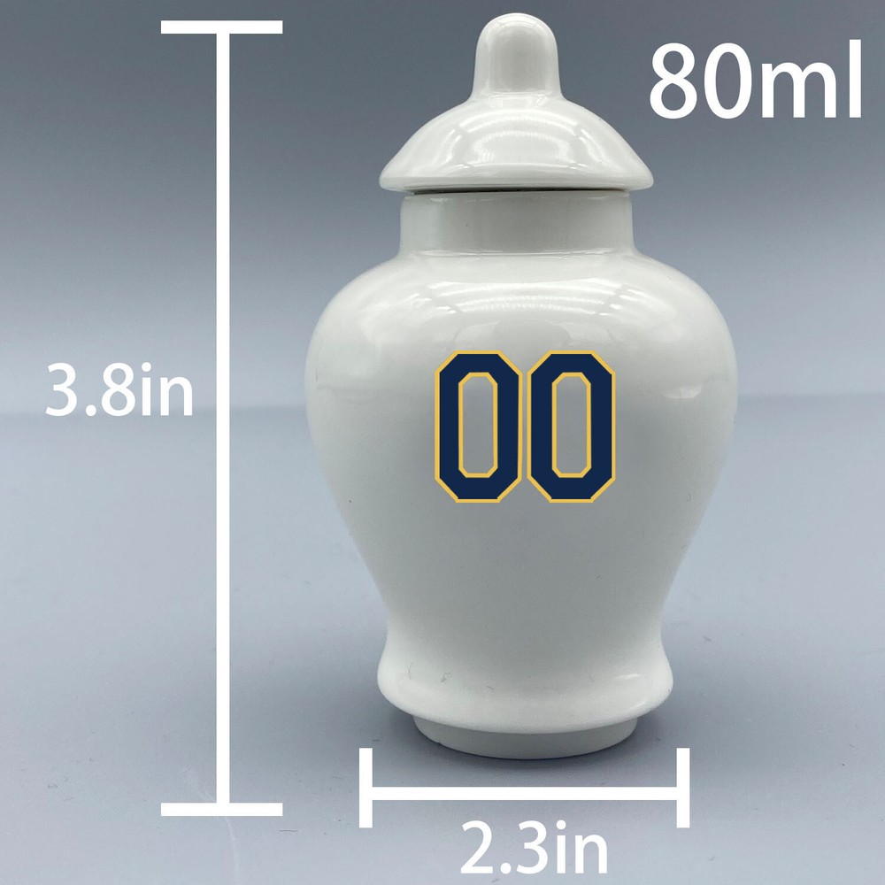 Ceramic Baseball Urn – Milwaukee Brewers Theme, Custom Text & Number