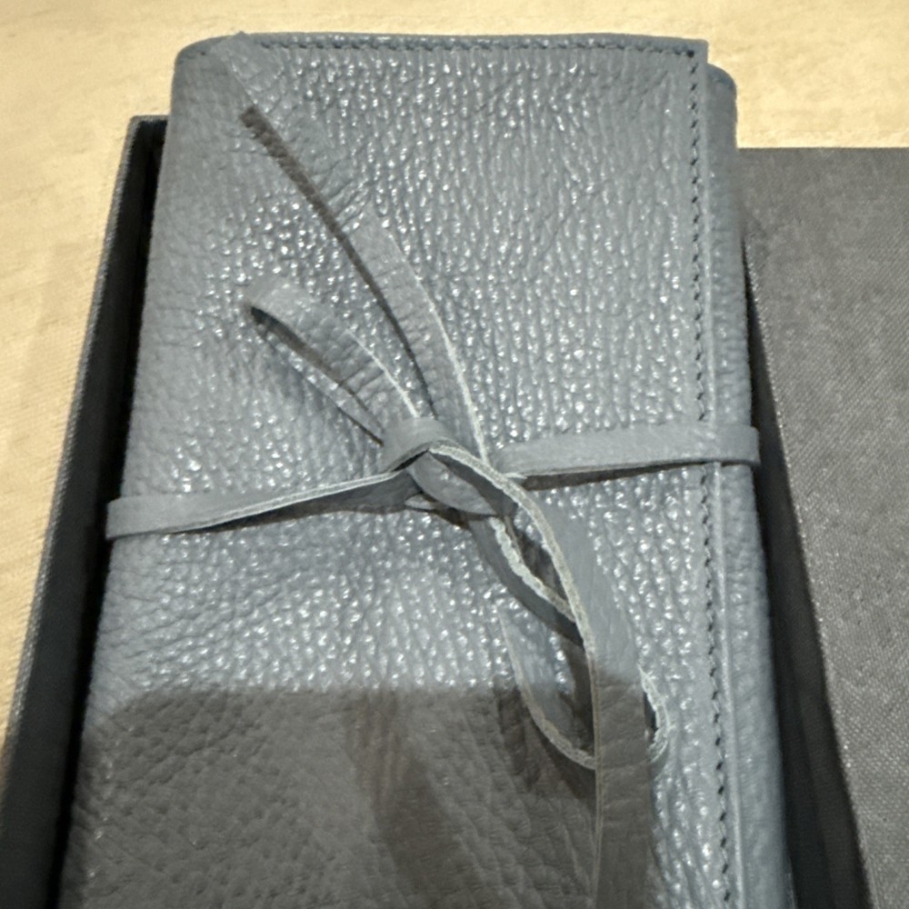 CANALI Blue Leather Passport Holder Authentic NWOT