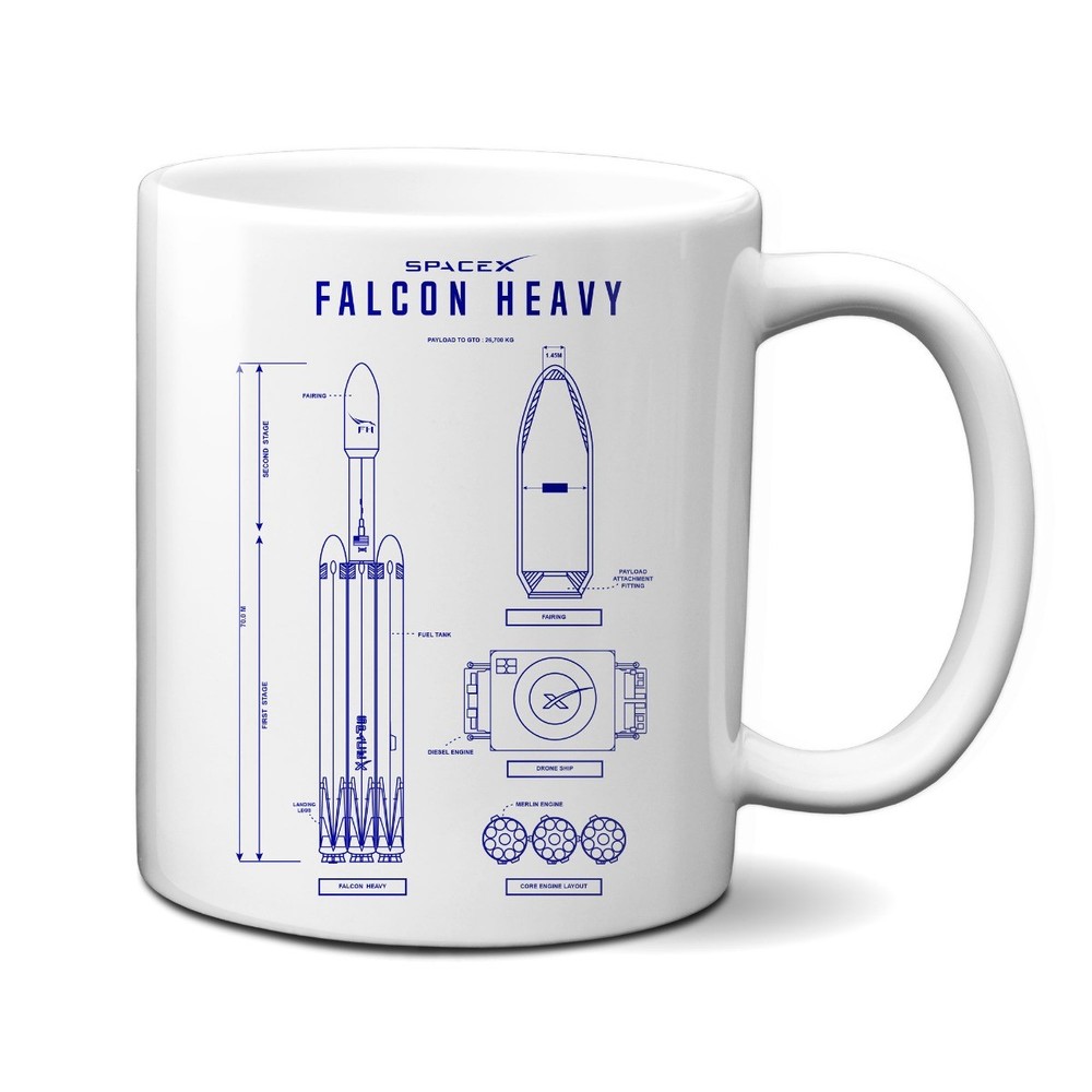 Falcon Heavy Blueprint 11oz Mug