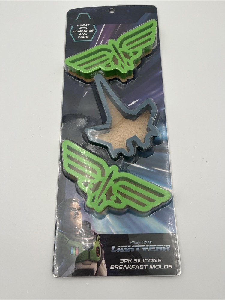 Disney Pixar Buzz Lightyear 3 Pack Silicone Breakfast Molds, New Unopened