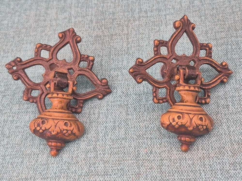 Antique Brass Hanging Drop Pulls Set of 2
