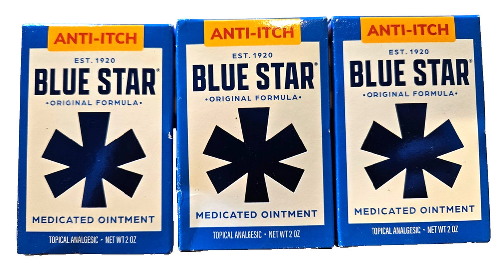 Blue Star Ointment For Ringworm / Eczema Itching 2oz  ( 3 pack ) ^^