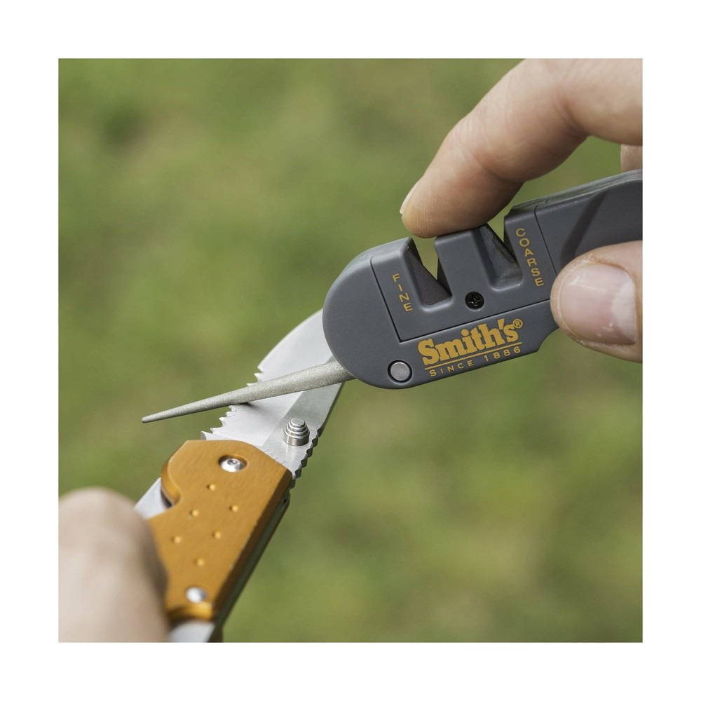 Smith's Pocket Pal Knife Sharpener Gray Multi Functional Ceramic Stones Portable