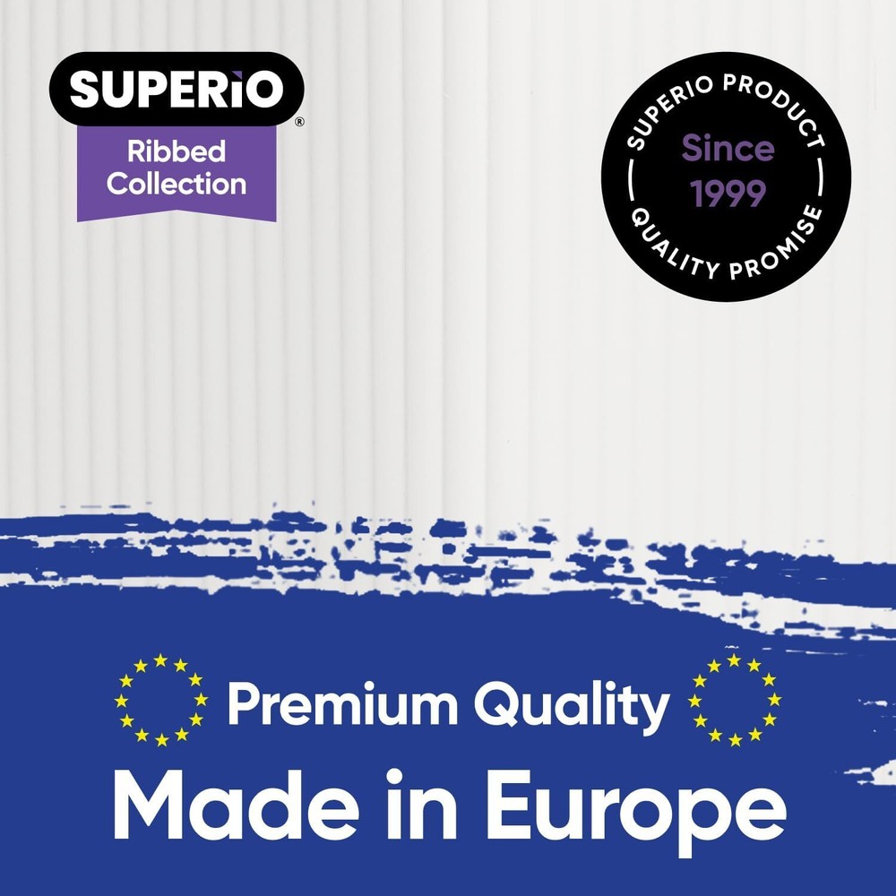 Superio 5L Small Ribbed Storage Bin- Plastic Storage Bin (8 Pack, White)