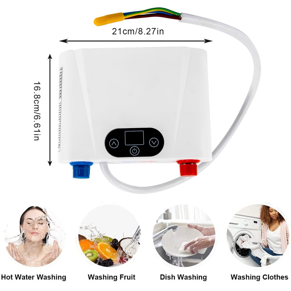 5500W Tankless Electric Hot Water Heater Instant Boiler Whole House Kitchen Bath