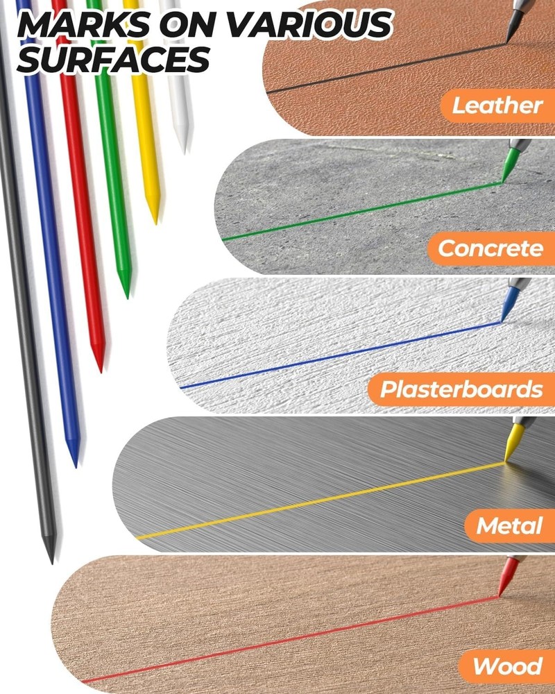 27 Pack Carpenter Pencils with 100 Refil Leads - Pro Marking Set for Woodwork