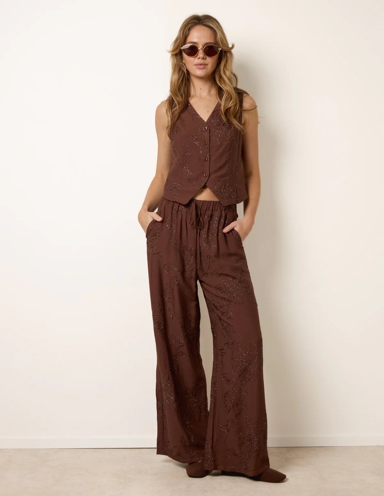 Blue Vanilla Womens  Embroidered Pattern Co-Ord Set