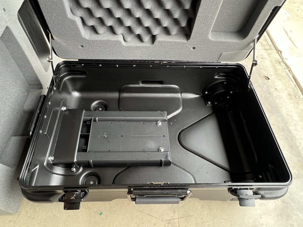 19" Black Hard-shell Plastic Wheeled Rolling Combination Music Suitcase Case Box