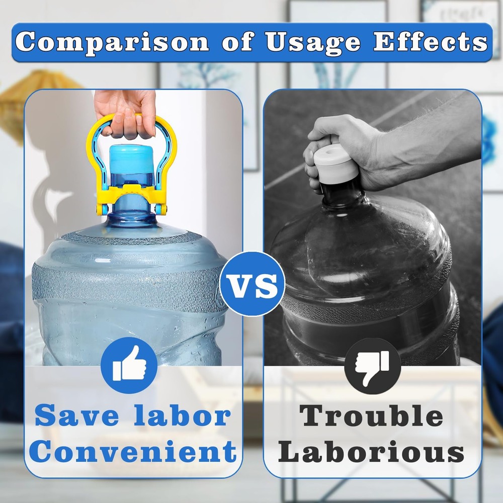 2 Pack 5 Gallon Water Bottle Handle, Stable Ergonomic Water Jug Handle, Drink...
