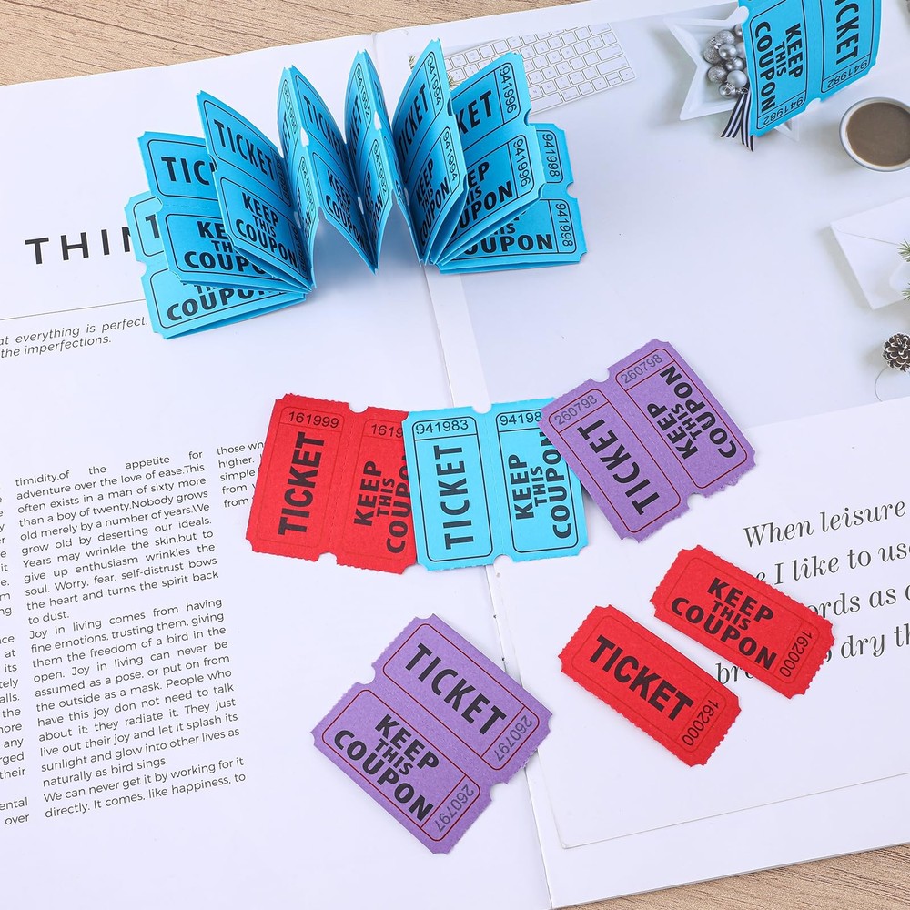 Double Roll Raffle Tickets Consecutively Numbered Event 3 Colors 6000 PCS