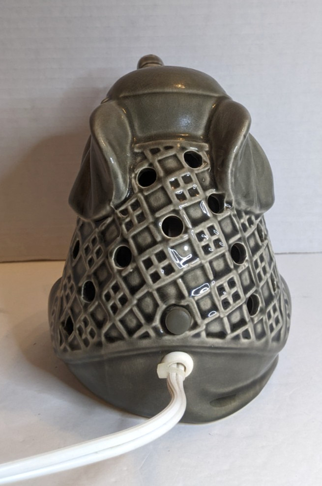 Ceramic Elephant w/Trunk Up Tabletop Night Light Accent Lamp Corded