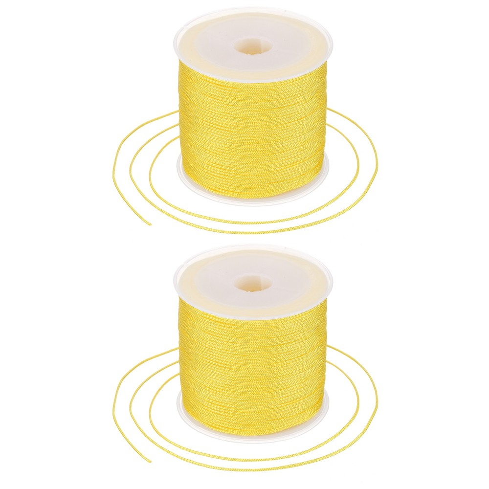 2 pcs 0.8mm String for Bracelets, 44 Yards Beading Thread(Lemon Yellow)