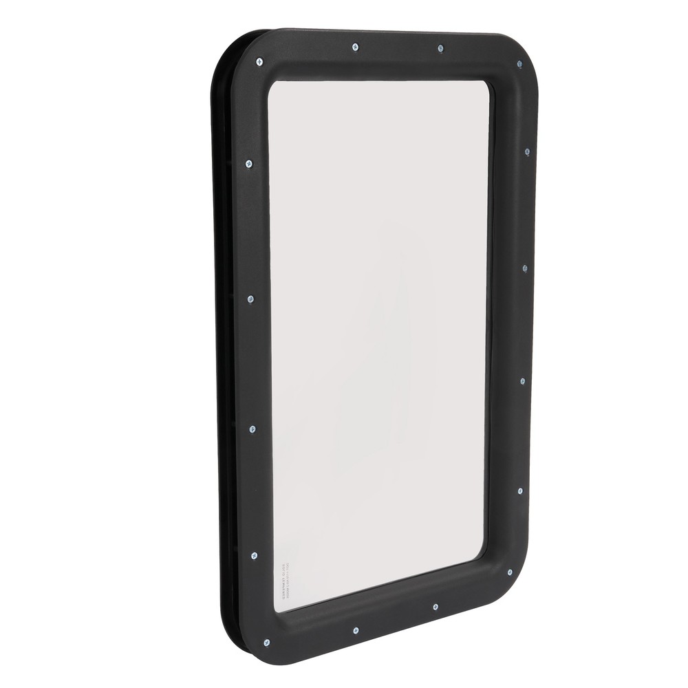 Black RV Entry Entrance Door Window For RV Camper Cargo Truck Trailer