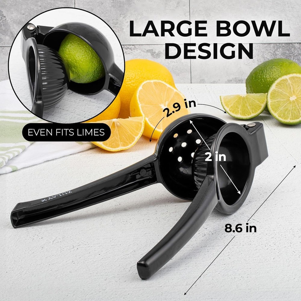 Compact Portable Lemon and Lime Squeezer - Quality Kitchen Tool, Black