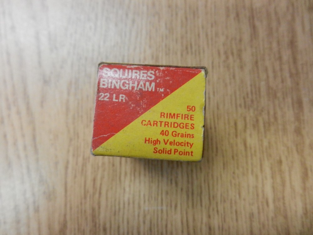 Vintage Squires Bingham 22 LR Empty Ammo Box Used